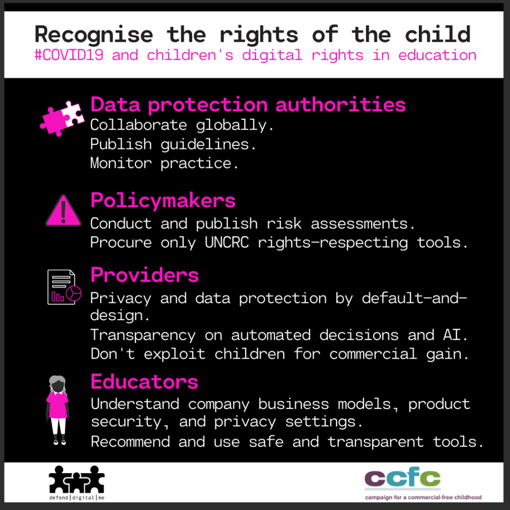 summary of asks to recognise the rights of the child